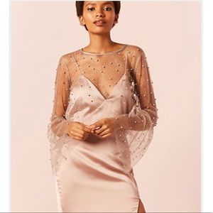 sheer pearl top